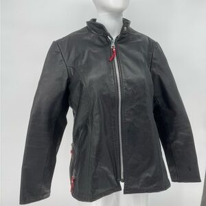 Vintage Women’s Black Leather Medium - Sears The Leather Shop Jacket